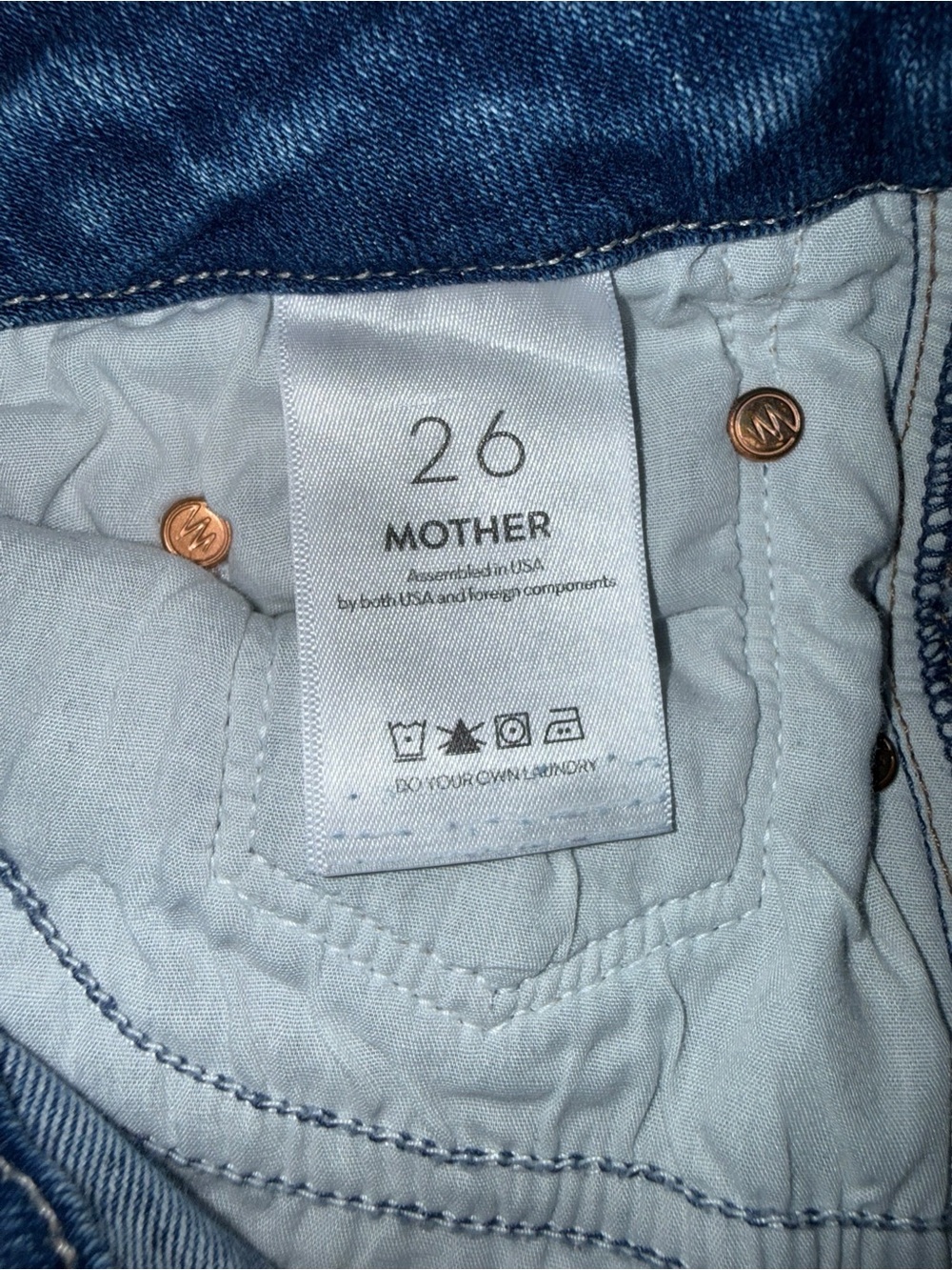 MOTHER Denim The High Waisted Double Looker Hover Jeans – First Mate – Size 26 - Picture 6 of 8